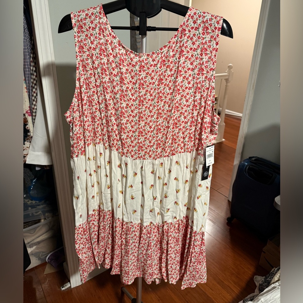 Plus size babydoll floral dress tunic boho western NWT
